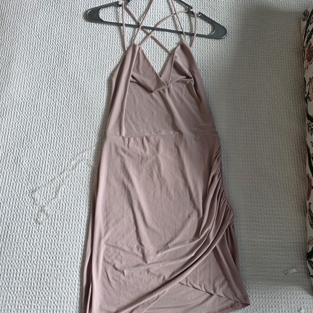 Elegant Mauve Strappy Dress
